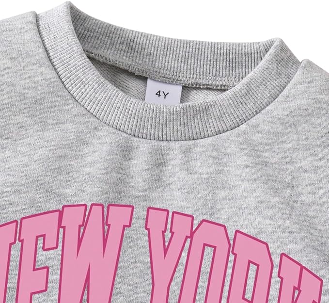 Toddler Girl Clothes - Letter Print Sweatshirt & Flare Pants - Toddler Girl Fall Outfits Size 3T 4T 5T 6T 7T gallery image