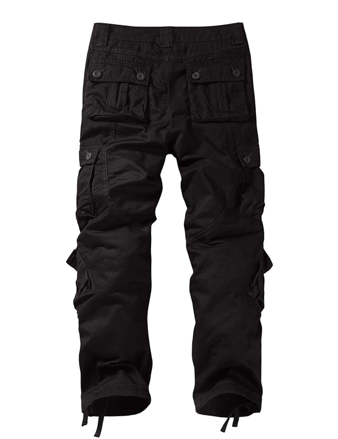 Ubervia Casual Trousers - Cotton | Mens Wild Retro MultiPockets Utility Casual Cotton Cargo Trousers 3357 gallery image