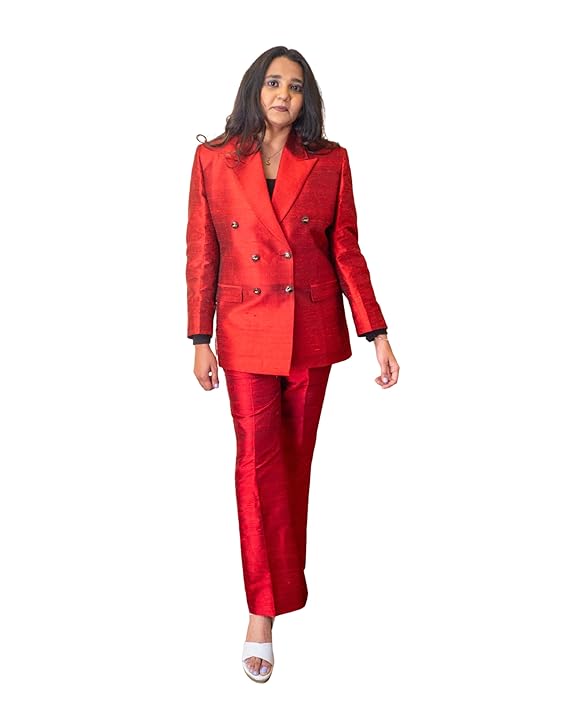 Women's Formal Suit with Blazer and Waist Frill Detail | Matching Trouser Set | Solid Color-Outfit for Office, Meetings, Events and Semi-Formal Occasions-L main image
